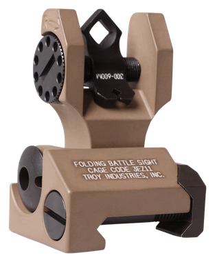 Troy Ind SSIGDOARFFT00 Rear Folding BattleSight DiopticFlat Dark Earth Folding for AR-15