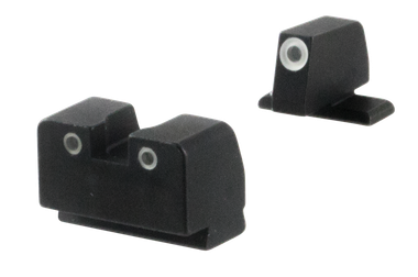 AmeriGlo SG181 Optic Compatible Sight for Sig SauerTall Suppressor Green Tritium White Outline Front Sight-Green Tritium White Outline Rear Sight