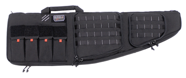 GPS Bags T43ARDB Tactical AR Case 43" Black 1000D Polyester with Mag & Storage Pockets, EPE Padding, Lockable Zippers, & External Handgun Pocket Holds 2 Rifles