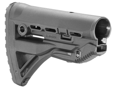 FAB Defense FXGLSHOCK GL-ShockButtstock for M16/ M4 w/Anti-Rattle Mechanism Black Polymer