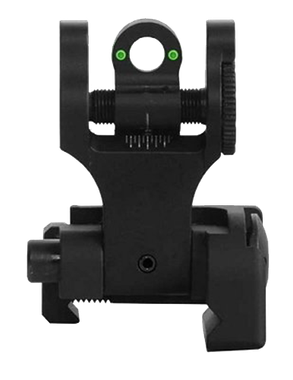 Troy Ind SSIGFBSRTBT00 Tritium Rear Folding BattleSight RoundBlack Hardcoat Anodized for AR-15