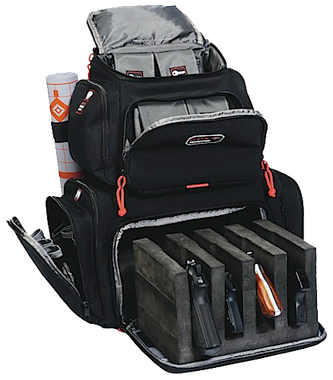 GPS Bags 1711BP HandgunnerBlack 1000D Nylon Holds 4 Handguns