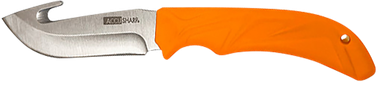 AccuSharp 729C Gut Hook3.50" Fixed Gut Hook Plain Stainless Steel Blade/Blaze Orange Rubber Handle Includes Belt Carry Pouch