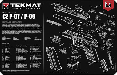 11"x17" CZ P-07/09 PISTOLTEKMAT ARMORERS BENCH MAT
