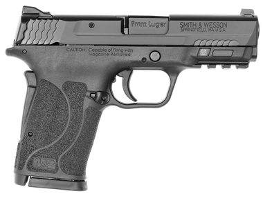 Smith & Wesson 12437 M&P Shield EZ M2.0 Micro-Compact Frame 9mm Luger 8+1, 3.67" Black Armornite Steel Barrel & Serrated Slide, Matte Black Polymer Frame w/Picatinny Rail, Grip Safety