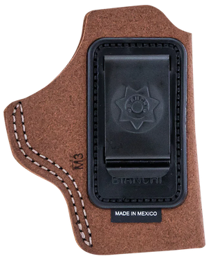 Bianchi 18026 6CIWB Tan Leather Belt Clip Compatible w/Glock 19/23/26/27/36 Right Hand