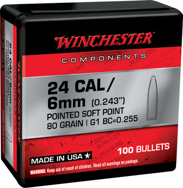 Winchester .243 Ammo 80gr PSP Ammunition - 100 Rounds