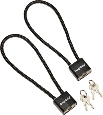 SnapSafe 75281 Lock Box Cable Lock with Padlock Steel PVC-Covered Black 2 Pack