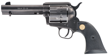 Chiappa Firearms CF340155 SAA 1873Medium Frame 22 LR 10 Shot, 4.75" Blued Steel Barrel, Blued Steel Frame, Blued Cylinder, Black Plastic Grip, Exposed Hammer