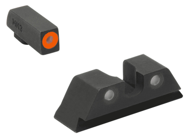 Meprolight USA 402243137 Hyper-Bright Sight Set Green Tritium Orange Outline Front Sight-Green Tritium Black Outline Rear Sight Glock 17/17L/19/22