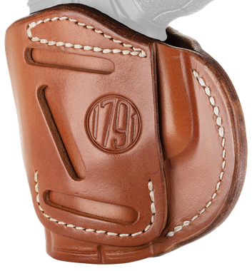 1791 Gunleather 4WH4CBRR 4-WayIWB/OWB Size 04 Classic Brown Leather Belt Clip Compatible w/Glock 26/Springfield XD/XDS/S&W Shield Plus Right Hand