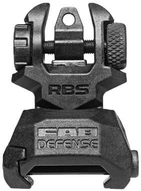 FAB Defense FXRBS Rear Back-Up Sightfor AR-15/ M16/ M4 Dual Aperture Low Folded Profile Spring-Locked Deployment Black Polymer & Metal