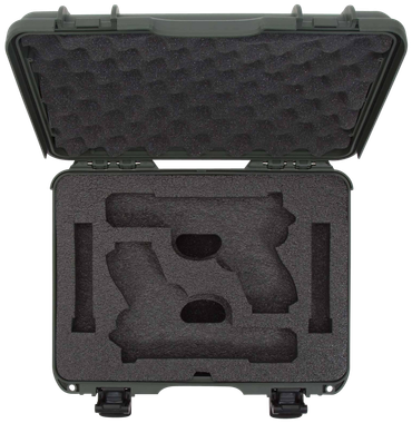 Nanuk 910GLOCK6 910 Glock Compatible 2 Up Pistol Case Olive Polymer w/ Latches Closed-Cell Foam Padding & Airline Approved 13.20" L x 9.20" W x 4.10" H Interior Dimensions