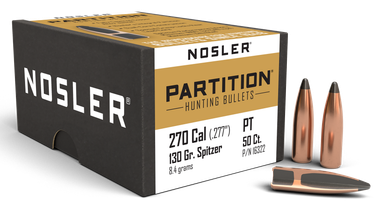 Nosler 270 Ammo 130gr Partition Ammunition - 50 Rounds