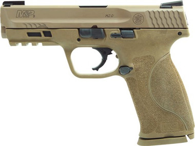 Smith & Wesson LE Law Enforcement 11767 M&P M2.0 9mm Luger 17+1 4.25" Stainless Steel Barrel, Polymer Flat Dark Earth Frame w/Picatinny Accessory Rail, Steel Slide, Armornite Finish, Interchangeable Backstrap, Truglo TFX Sights, Manual Thumb Safety