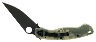 Spyderco C36GPCMOBK Military4" Folding Modified Clip Point Plain Black DLC CPM S30V SS Blade Camo G10 Handle Includes Pocket Clip