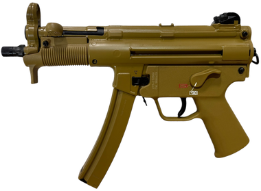 HK 81001077 SP5K-PDW RAL8000 9mmx19 10+1 4.53" Black Navy-Style Threaded Barrel, Flat Dark Earth Earth Cerakote Steel Receiver & Frame, FDE Polymer Grip, 2 Magazines