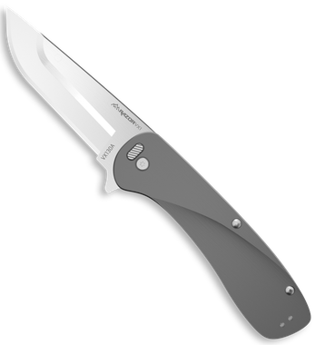 Outdoor Edge VX130A Razor VX1 EDC 3" Folding Plain Satin 420J2 SS Blade, Gray Anodized Aluminum Handle