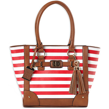BD TOTE STYLE CHERRY STRIPE 17X12X5
