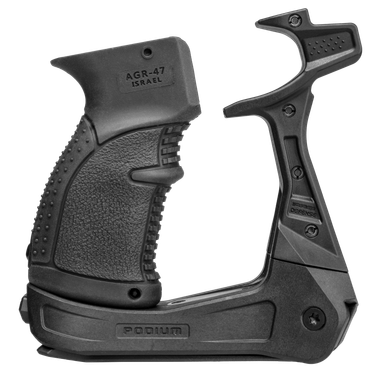 FAB Defense FXAKPODB AK-Podium Bi-Pod for AK-47/ AK-74 Includes AGR-47 Pistol Grip Black Reinforced Polymer