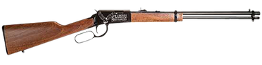 Rossi RL22181WDEN19 Rio BravoFull Size 22 LR 15+1 18" Polished Black Steel Barrel, Polished Black w/July 4 Eagle Engraving Aluminum Receiver, Fixed German Beechwood Wood Stock