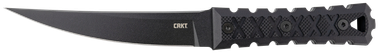 CRKT 2927 HZ66.50" Fixed Plain Black Matte Baked-On Anti Rust SK-5 Steel Blade/Black w/Carved X's G10 Handle Includes Sheath