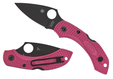 Spyderco C28FPPNS30VBK2 Dragonfly 22.30" Folding Plain Black TiCN CPM S30V SS Blade/Pink Textured w/Black Accents FRN Handle Includes Pocket Clip