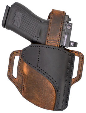 Versacarry TR22141 TrooperOWB Size 04 Black/Brown Leather Belt Slide Right Hand