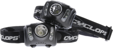 Cyclops CYCHL2102PK Headlamp210 Lumens White Red/Green/White LED Bulb Black 2 Pack