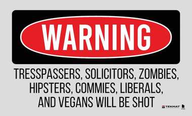 TekMat TEK42TRESPASSERS Trespassers Will Be Shot Door Mat Multi-Color Rubber 25"x42"