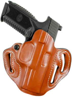 DeSantis Gunhide 002TB8WZ0 Speed ScabbardOWB Tan Leather Belt Slide Fits Springfield Prodigy w/wo Red Dot Fits 5" Barrel Left Hand