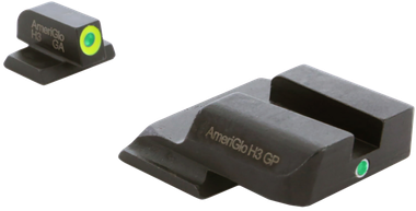 AmeriGlo SW301 i-Dot Sight Set for Smith & Wesson M&PGreen Tritium LumiGreen Outline Front Sight-Green Tritium Rear Sight