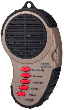 Cass Creek 065 Ergo ElectronicCrow Call, 5 Authentic Calls, Bark Camouflage Finish, Includes Belt Clip