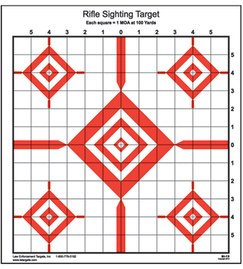 Action Target SI13100 Sighting Advanced Rifle Diamond Paper 100 yds Rifle 14" x 15" Red/White 100 Per Box