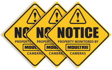 Moultrie MCA13133 Camera Surveillance SignsYellow 3 Per Pkg
