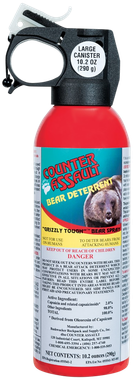 Counter Assault 15067027 Bear SprayCapsaicin Range 32 ft-7 Seconds/40 ft-8 Seconds 8.10 oz/10.20 oz Includes 2 Holsters