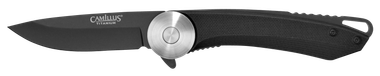 Camillus 19640 Cirque2.75" Folding Drop Point Plain Black AUS-8 Carbonitride Titanium Blade, Black G10 Handle