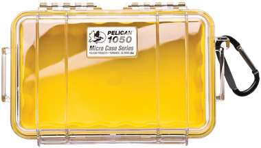 Pelican 1050027100 Micro CaseYellow/Clear Polycarbonate 7.99" Long