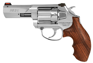 Diamondback DB075AS703 SDR357 Mag/38 Special +P 6 Shot 3" Stainless Steel Barrel, PolishedStainless Steel Cylinder & Frame, Hogue Wood Grip, Exposed Hammer