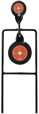 Champion Targets 40875 Gong Spinner Target 3" Top Target/4.7" Bottom Target Black/Orange Steel Bullseye Standing
