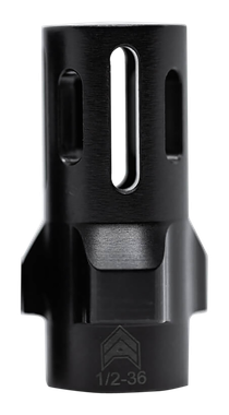 Angstadt Arms AA093LHB36 Flash HiderBlack Hardcoat Anodized Steel with 1/2"-36 tpi Threads 1.42" OAL for 9mm Luger
