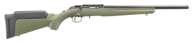Ruger 8335 American RimfireSports South Exclusive Full Size 22 WMR 9+1 18" Satin Blued Threaded Barrel, Satin Blued Steel Receiver w/Scope Rail, OD Green Synthetic Adjustable Stock, Right Hand