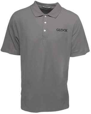 Glock AP95874 Classic PoloGray Cotton Short Sleeve Small