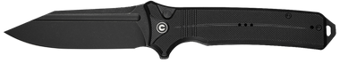 Civivi Knives C23080-1 NeurohapticEDC 3.74" Folding Clip Point Plain Black Stonewashed Nitro-V Steel Blade, Black Textured G10 Handle