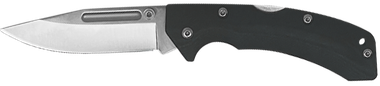 AccuSharp 711C Lockback3" Folding Clip Point Plain Stainless Steel Blade/Black FRN Handle Includes Allen Wrench