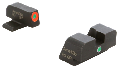 AmeriGlo XD201 i-Dot Sight set for Springfield Armory XDGreen Tritium Orange Outline Front Sight-Green Tritium Rear Sight