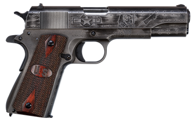 Thompson 1911BKOWC1 1911 Victory Girls 45 ACP 5" 7+1 Worn Black/Gray Cerakote Steel Checkered Wood w/US Logo Grip