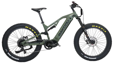 Bakcou E-bikes BSC19GB21 Scout Large Matte Army Green 19" Frame, 11 Speed Sram NX, 11-42t Rear Cassette BafangUltra Mid-Drive Motor