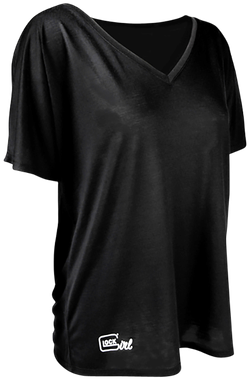 Glock AP960352 Glock Girl RelaxedBlack Pre-Shrunk Cotton Short Sleeve V-Neck Large