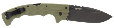 Cold Steel CSFL50MAX 5-Max5" Folding Drop Point Plain Black Stonewashed S35VN Blade, 7.13" OD Green Textured G10 Handle